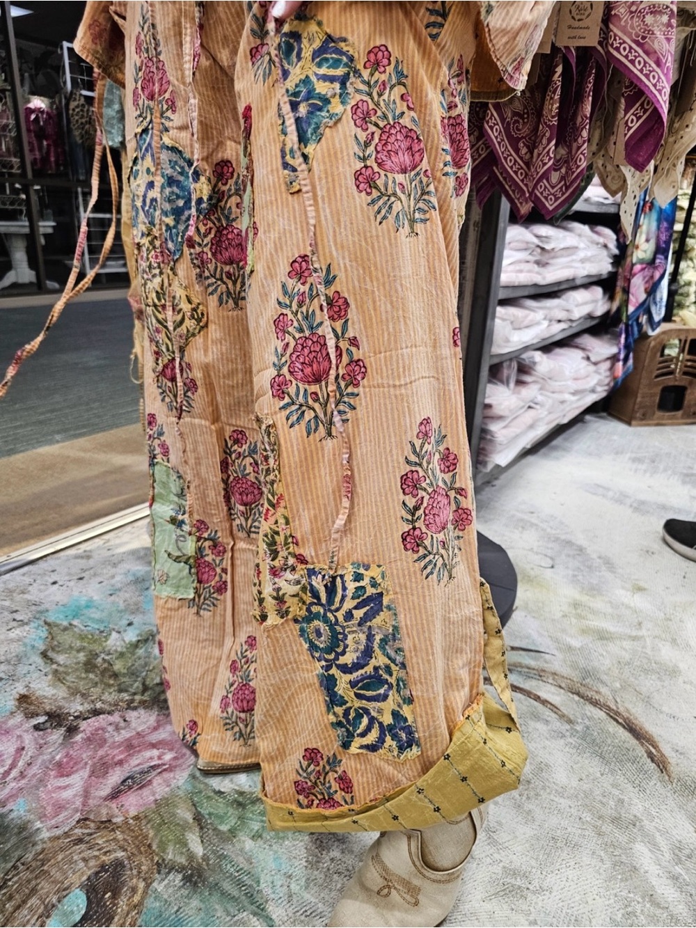 🔥 BRAND NEW Dahlia REVERSIBLE Pants by A Rare Bird - Vintage Patchwork Wide Leg - Picture 8 of 11